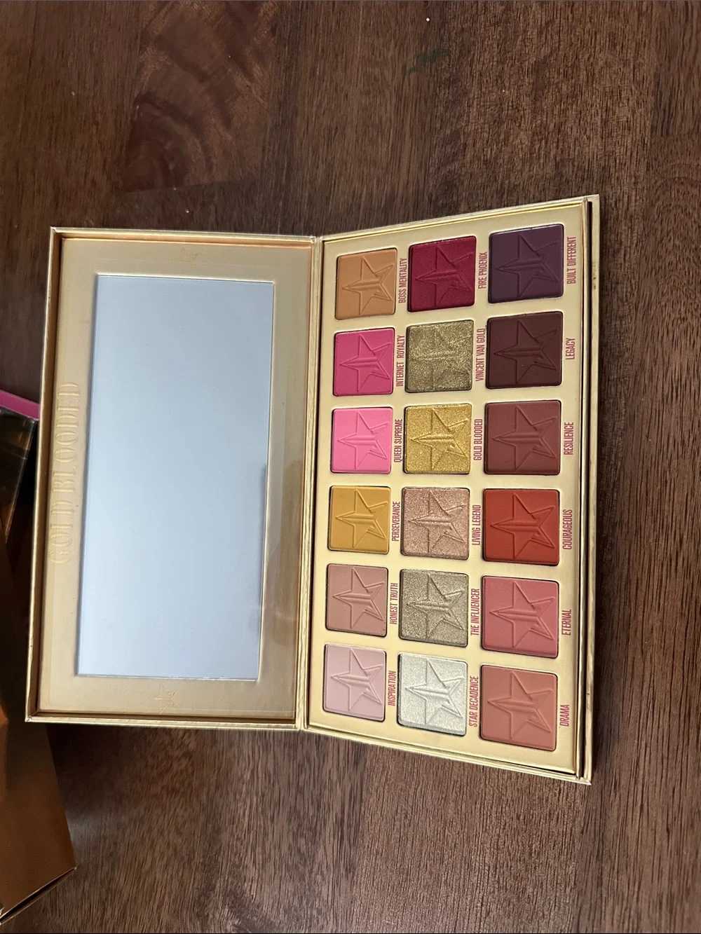 Jeffree Star Gold Vault Palette with Pink, Red, Purple & Gold Shadows